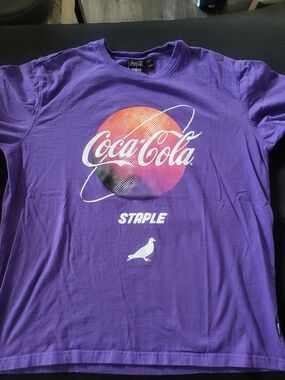 Staple Coca-Cola Purple Short Sleeve Tee with Sunset Graphic